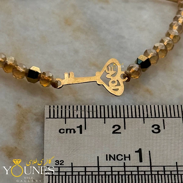 دستبند کلید قلبی طلا لیزری